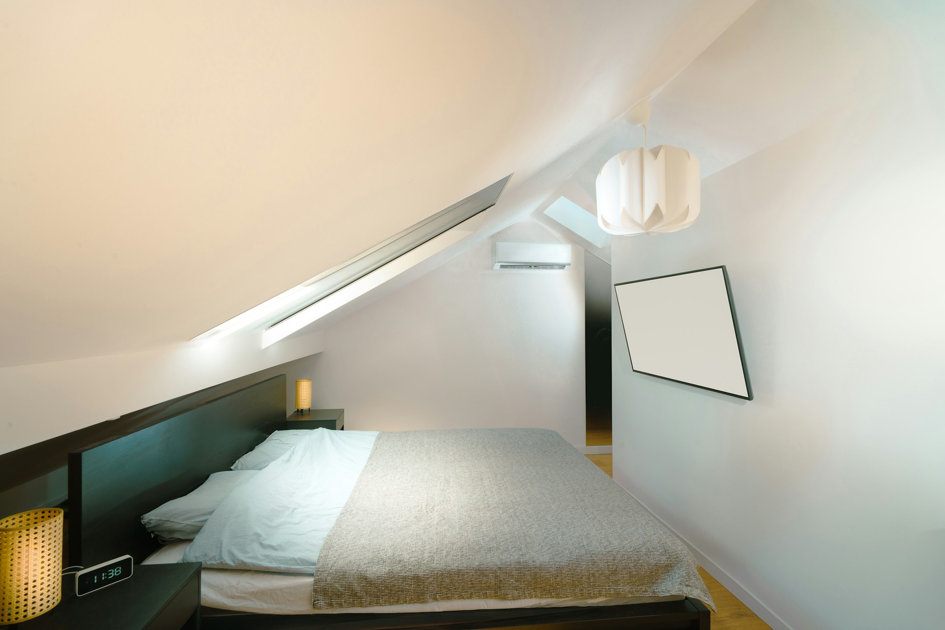 Finished dormer loft conversion bedroom in a London terrace